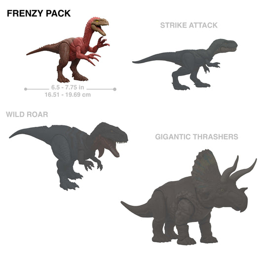 Jurassic World Rebirth Frenzy Pack Archaeornithomimus Dinosaur Figure, Authentic Toy, Digital Play